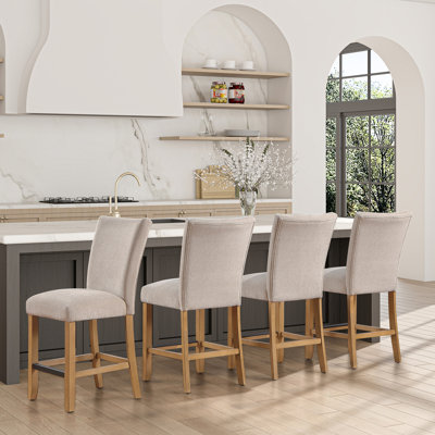 Chaise de comptoir en chenille Artemis
