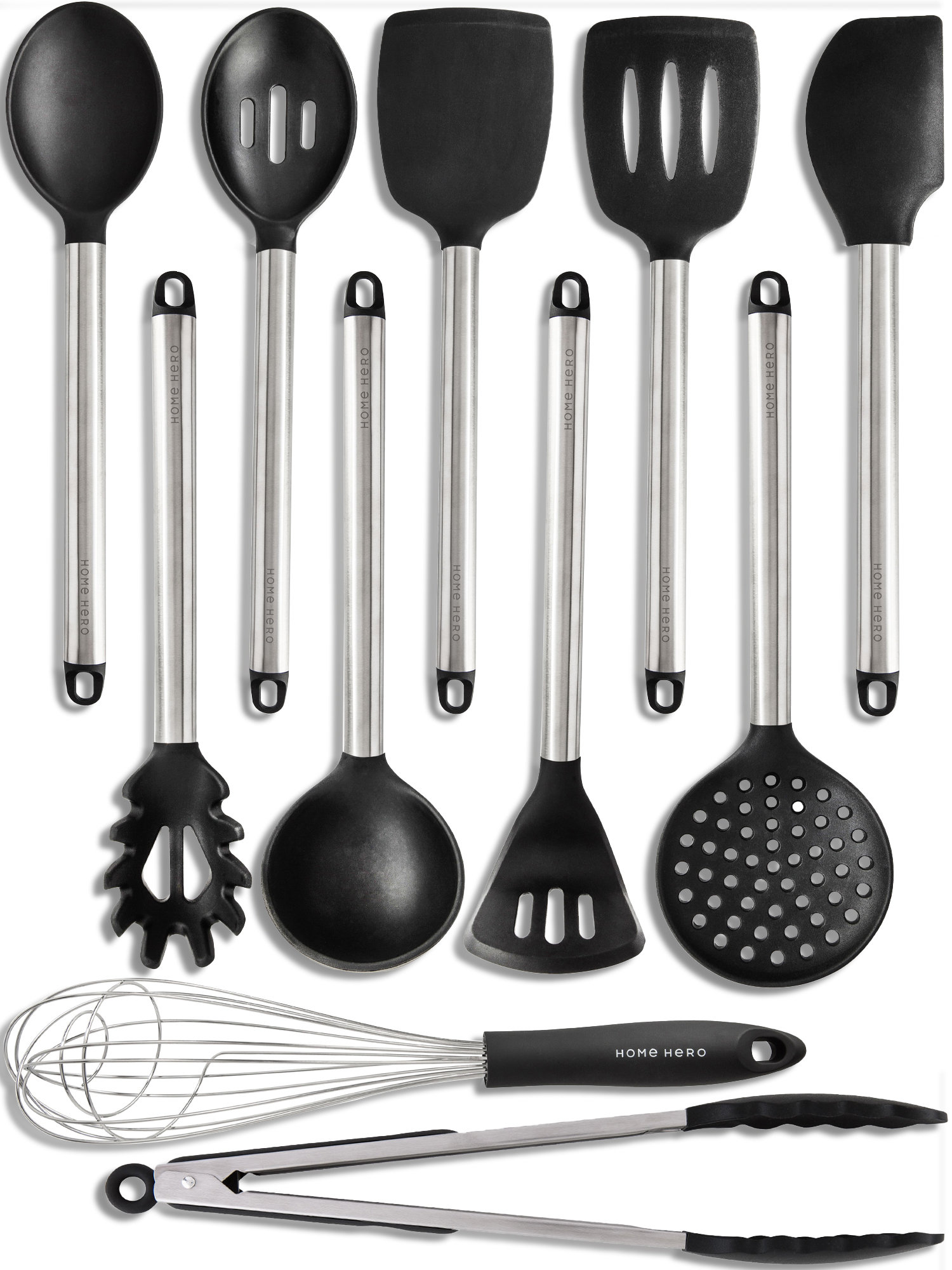 Home Hero 11-pcs Silicone Kitchen Utensils Set - Silicone Cooking