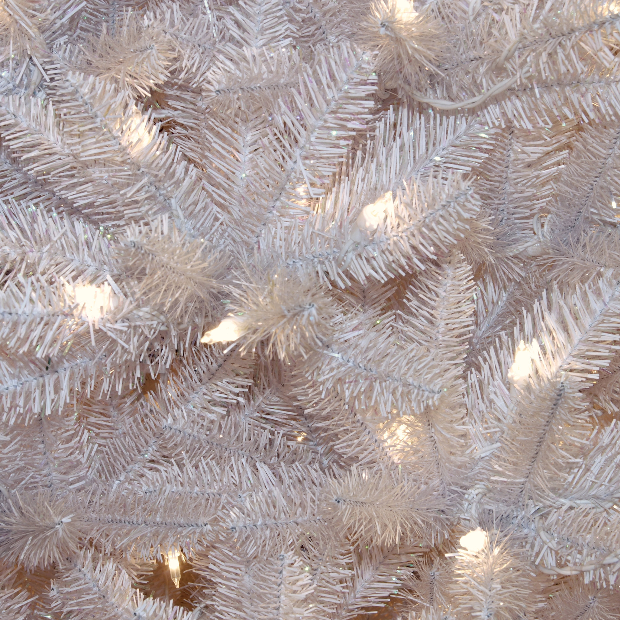 The Holiday Aisle® Dunhill Fir White Tree with Clear Lights, 9'