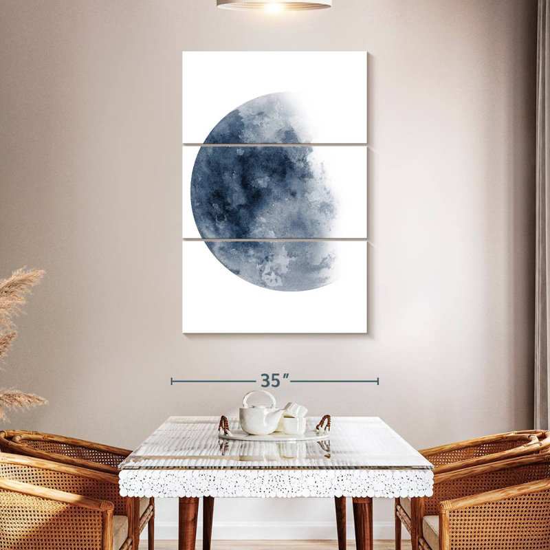 Lune bleue d'Oberle décroissant n ° 1, H 50 po x l 32 po