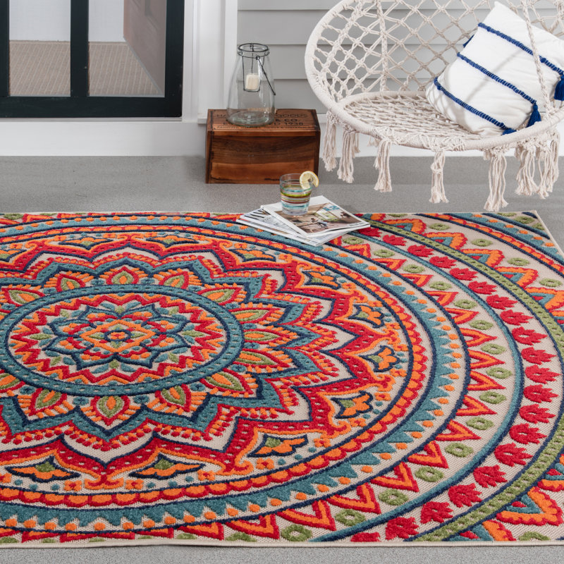 Murray Canyon Moroccan Indoor / Outdoor Rug, Rectangle 3'1" x 5'3"