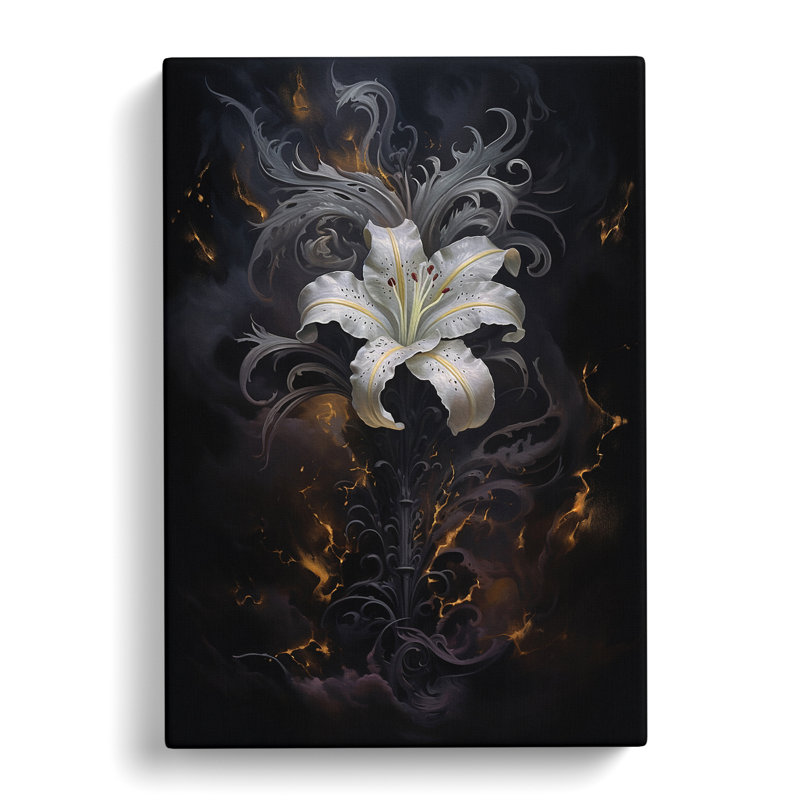 Lily Flower Gothic - Print, 76cm H x 50cm W x 3cm D