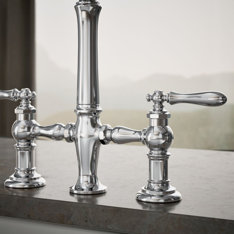 Artifacts® Bridge Faucet, Lever Handle, Polished Chrome