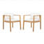 Ensemble de 2 chaises d'extérieur avec cadre en bois d'acacia et coussins beiges-1251851808
