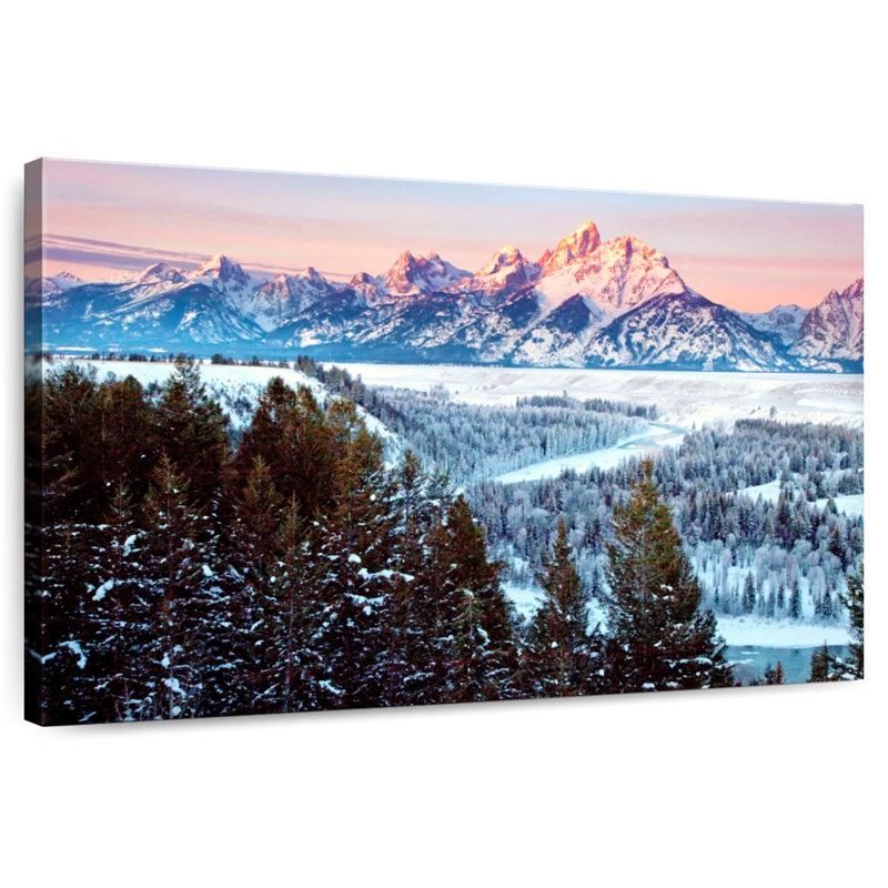 Alvord Grand Teton, lever de soleil en hiver, H 8 po x l 12 po