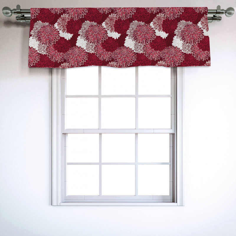 Sateen Floral Ruffled Window Valance