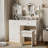 Vanity Table With Mirror And 3 Color Lighting Brightness Adjustable