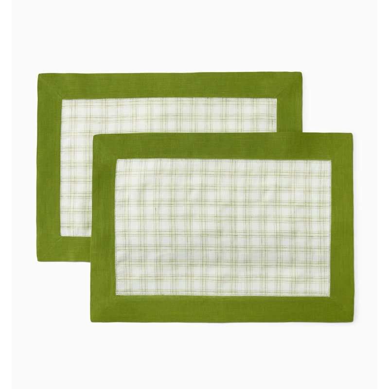 Mikela Linen Rectangle Placemats, Fern