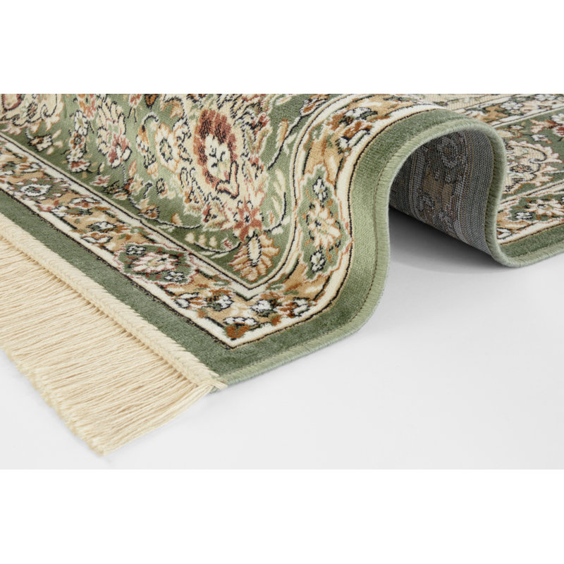 Antik Nain Tufted Cream/Green Rug, Rectangle 195 x 300cm