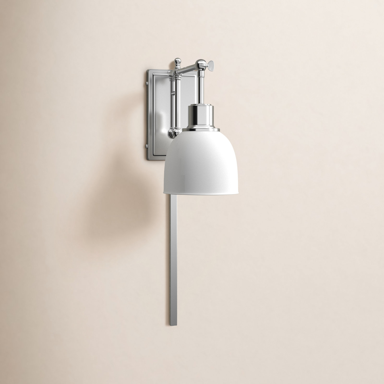 Single Light Dimmable Swing Arm Sconce, Chrome