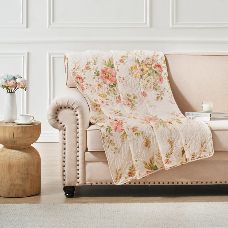 Jeté Buttercup 50 po x 60 po Greenland Home Fashions Grace - Mélange de coton matelassé