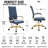 Humairaa Leather Office Chair – Executive Task Chair with Swivel, Adjustable Height & Gold Base for Home Office or Conference Room-325982880