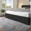 Lits modernes pleine grandeur, cadre en MDF et en métal avec rangement, solution pratique pour la maison