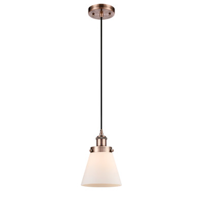 Ballston Urban Cone - 1 Light 6" Cord Hung Mini Pendant