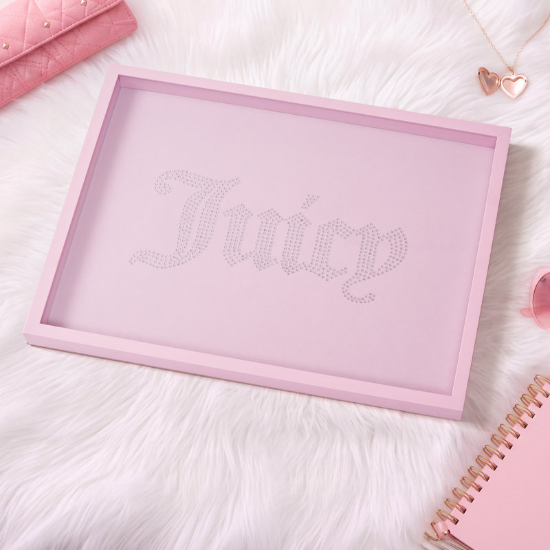 Tableau en boîte d'ombre Juicy Couture, 18 po x 24 po, Logo strass rose