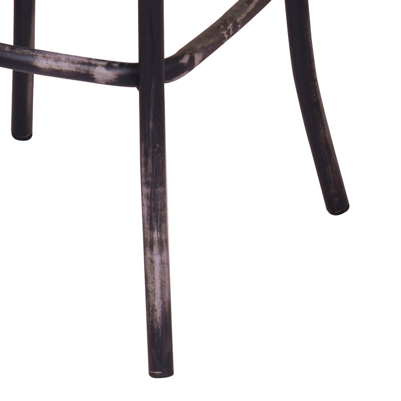 Tabouret de bar à dossier croisé, Noir, Brun
