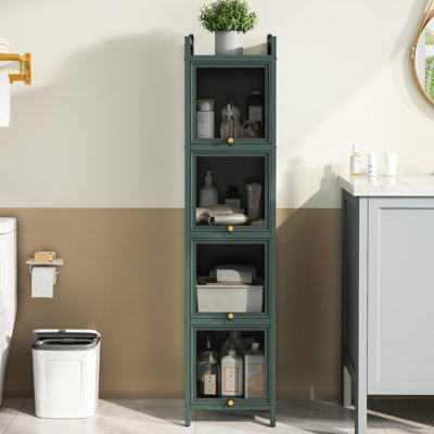 Armoire à quatre portes en verre foncé pour le rangement à la maison