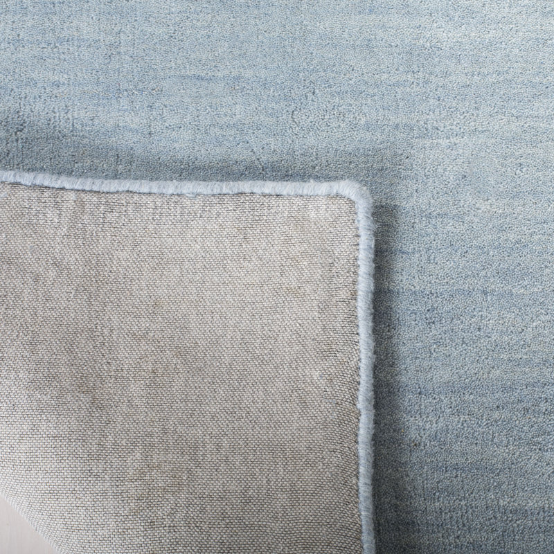 Antaeus Kids Hand Loomed Wool Rug, Rectangle 5' x 8', Blue/Ivory