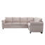 Ensemble de canapé modulaire modulaire avec canapé convertible en forme de L, accoudoirs roulés réversibles et revêtement en lin doux pour un confort et une flexibilité ultimes-131922641-131922640