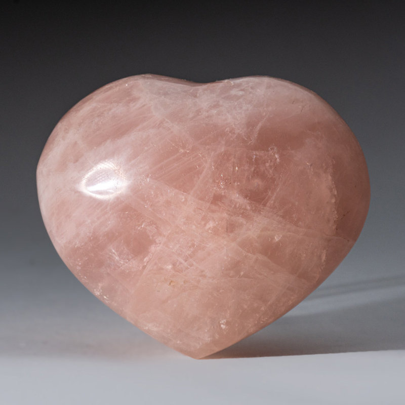 Rose Quartz Heart Cloche (0.99 Lbs), 3.25" H x 2.75" W x 1.5" D