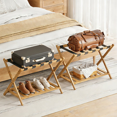Ensemble de 2 porte-bagages assemblés - naturel