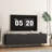Modern Black Tv Stand With Fluted Facade, 68" Power Outlet, Storage For 55+ Inch Tv, Entertainment Center, Living Room Shelf And Compartments, Center Media Cabinet-289069815