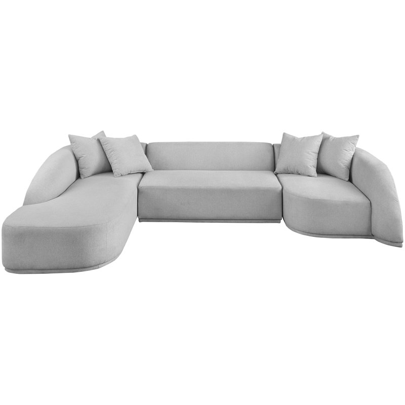 Canapé 122,5 po, Tissu en polyester gris