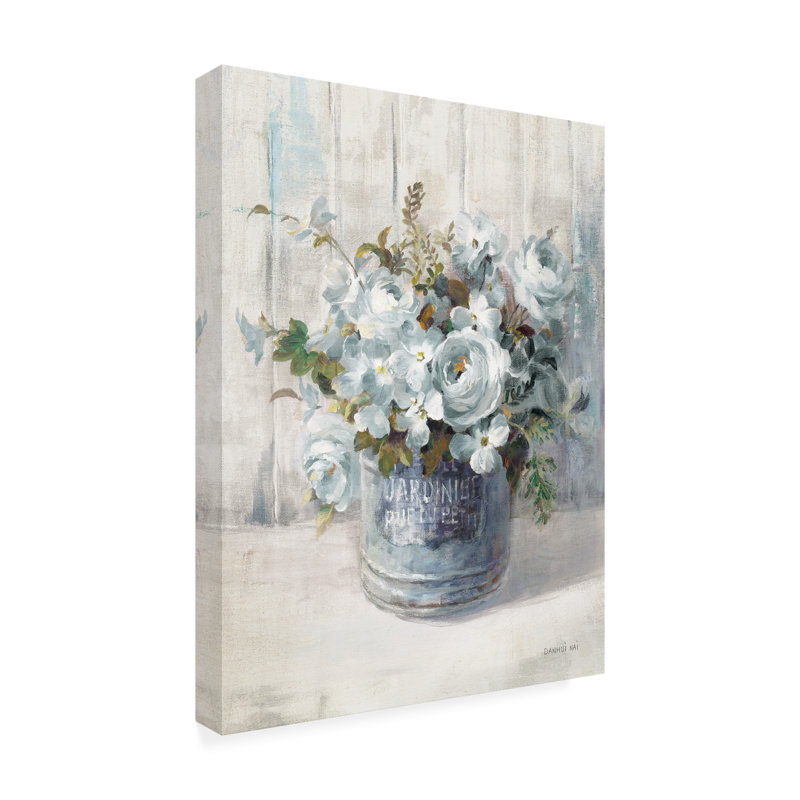 Œuvre sur toile bleue, Danhui Nai, H 32 po x l 24 po