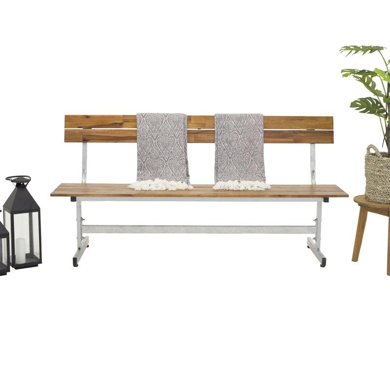 Lynd Solid Wood Teak Outdoor Bench