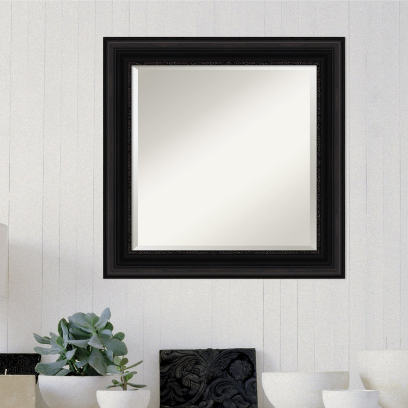 Miroir Ghazi, 26 po x 26 po, Noir antique