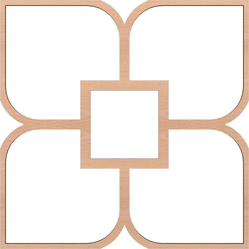 Charpente de plafond décorative Olivia, Aulne, H 39 po x l 39 po x P 0,375 po