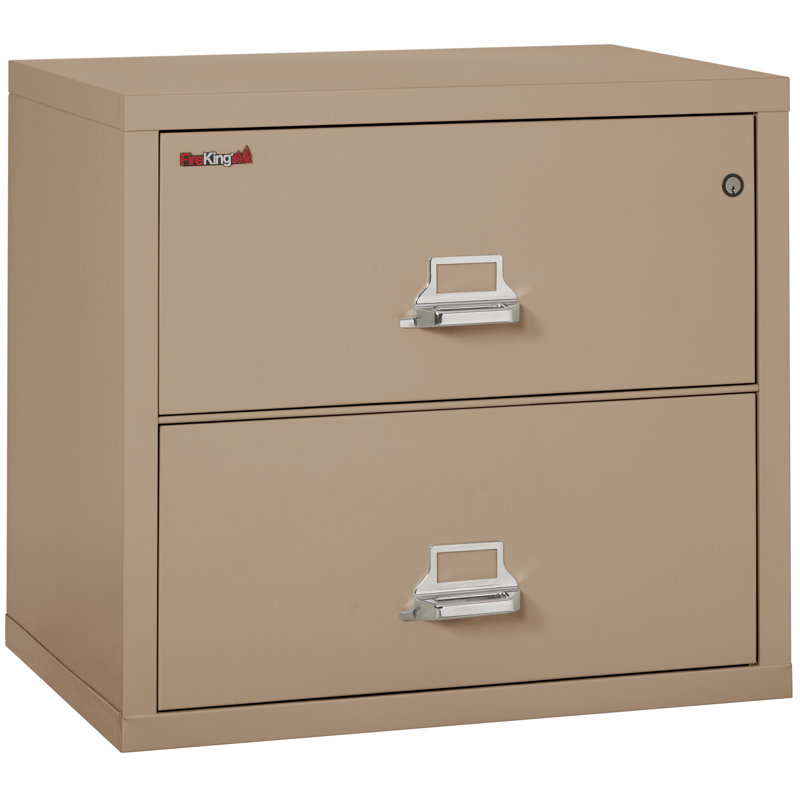 Fireproof 2 - Drawer File Cabinet, Key Lock, Taupe