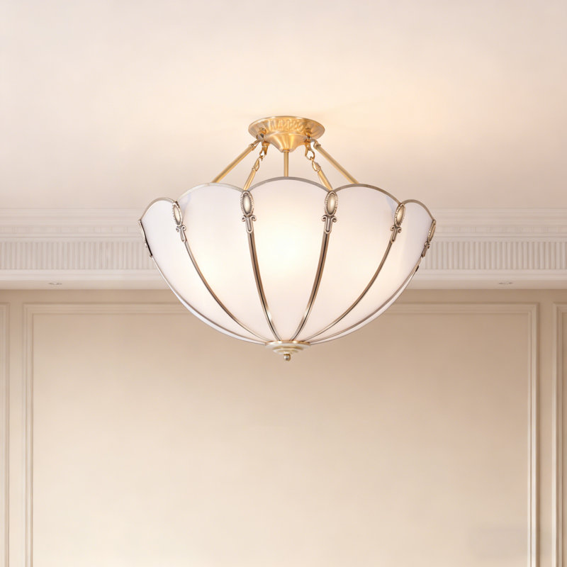 4-light Dimmable Bowl Chandelier