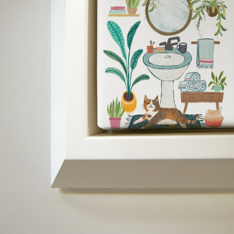 "Urban Jungle Bath I" par Mary Urban - Impression sur toile, 28" H x 28" W, Blanc