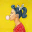 Retro Woman with Beautiful Ponytail - Pop Art, reproduction encadrée