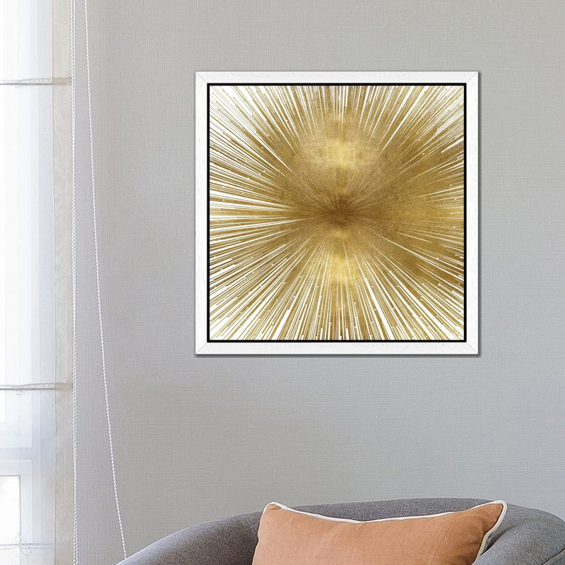 Radiant Gold by Abby Young - Print on Canvas, 93.98 cm H x 93.98 cm W, White Framed