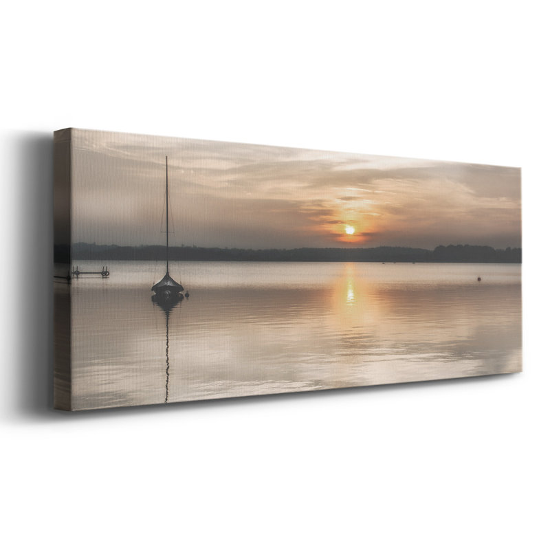 Doux coucher de soleil sur toile tendue, H 12 po x l 30 po x P 1,5 po