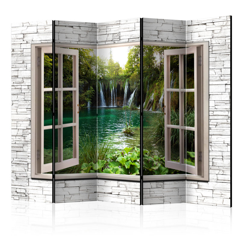 Chorouk Solid Wood Folding Room Divider, 5