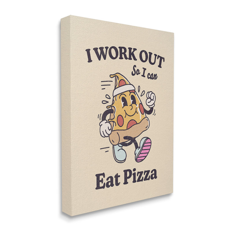 Conception d'art sur toile Work Out To Eat par Victoria Barnes, H 20 po x l 16 po