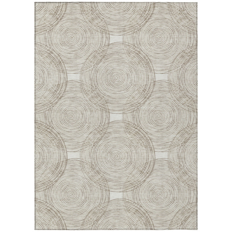 Machine Washable Indoor/Outdoor Chantille ACN2534 Geometric Rug, Ivory, Rectangle 10' x 14'