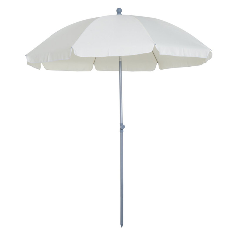 Isabel 202cm Tilt Beach Parasol, Cream White