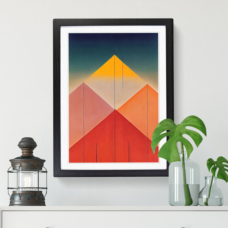 Simple Pyramid Art - Single Picture Frame Print, Black, 64cm H x 46cm W x 2cm D