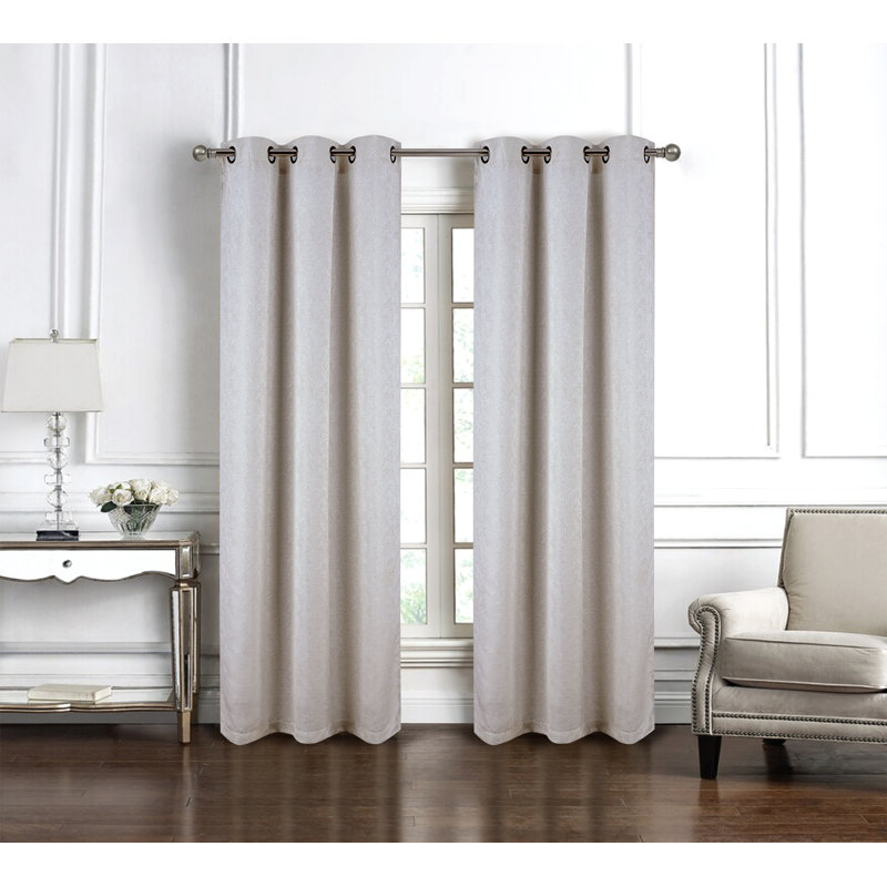 Panneau de rideau en jacquard tissé Wilton, Taupe