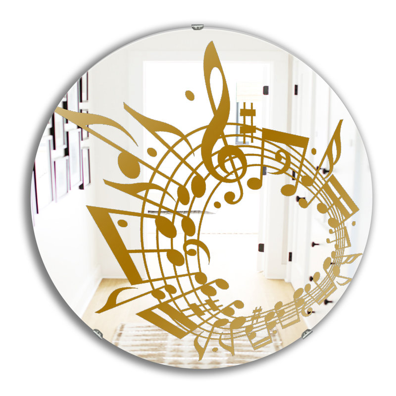 Miroir mural Music Notes II, H 31,5 po x l po