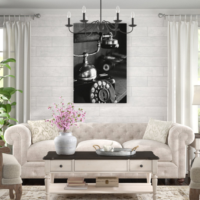 " Black And White Telephone ", 48" H x 32" W