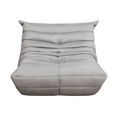 Chaise confortable en microfibre grise, bouton, surface de vie de 26,61 lb
