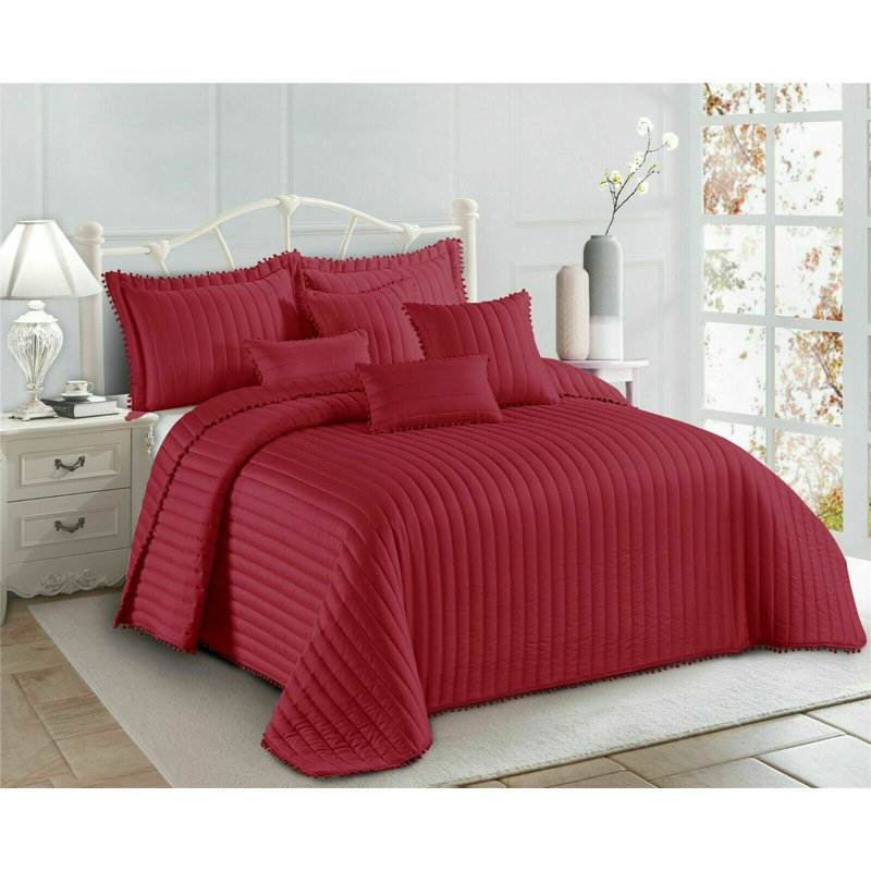 Willmot Microfibre Bedspread Set, 185 x 240 cm Bedspread - 1 Pillowcase, Red