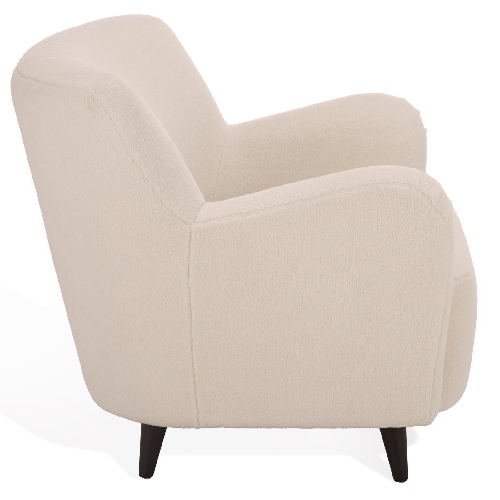 Rayanne Large Wingback Chair, Ivory Faux Shearling