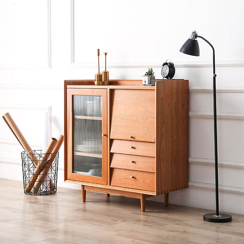 Solid Wood Simple Cutlery Storage Cabinet