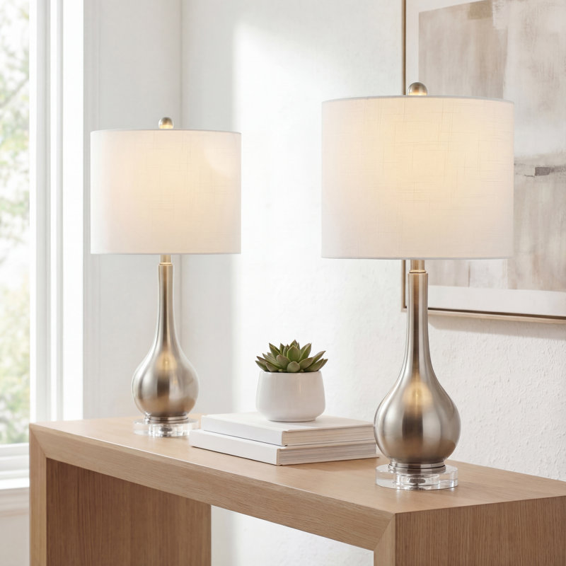 Bucherie Metal Table Lamp, Nickel